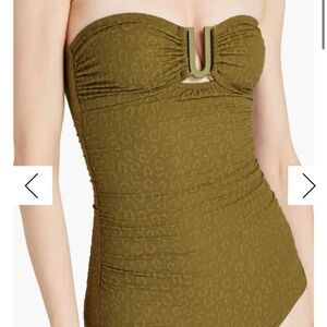 Zimmermann Olive Green Cheetah One Piece Swimsuit NWT